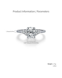 1.00ct oval moissanite ring product details and measurements