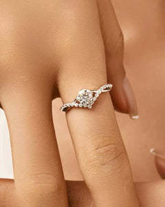 0.5ct moissanite v shaped ring, d color vvs1 moissanite ring, sterling silver engagement ring, delicate moissanite promise ring, halo v shape bridal ring, minimalist silver stacking ring, ariaecho moissanite jewelry