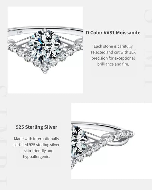 0.5ct moissanite v shaped ring, d color vvs1 moissanite ring, sterling silver engagement ring, delicate moissanite promise ring, halo v shape bridal ring, minimalist silver stacking ring, ariaecho moissanite jewelry
