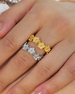 Timeless Silver Flower Open Ring-AriaEcho Jewelry