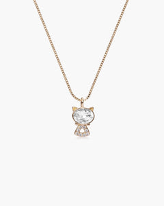 Feerique White Crystal Cat Necklace - AriaEcho Jewelry
