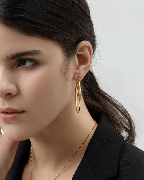 Timeless Gold Resonance Hoops-AriaEcho Jewelry