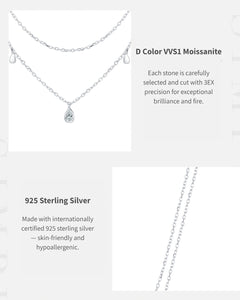 Double Layer Teardrop Moissanite Necklace
