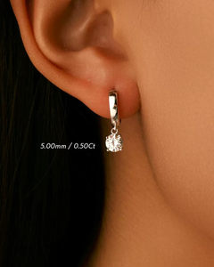 925 Sterling Silver Moissanite Earrings on Model
