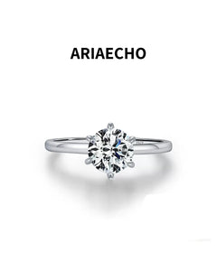 AriaEcho 1ct solitaire moissanite ring product image on white background