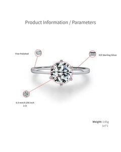 AriaEcho 1ct moissanite ring product parameters and details