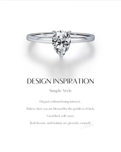 0.80ct Pear Cut Moissanite Ring