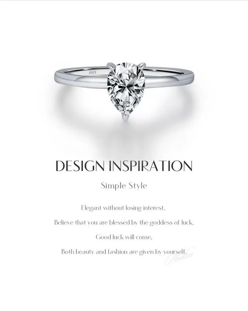 0.80ct Pear Cut Moissanite Ring