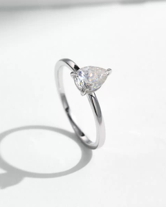 0.80ct Pear Cut Moissanite Ring