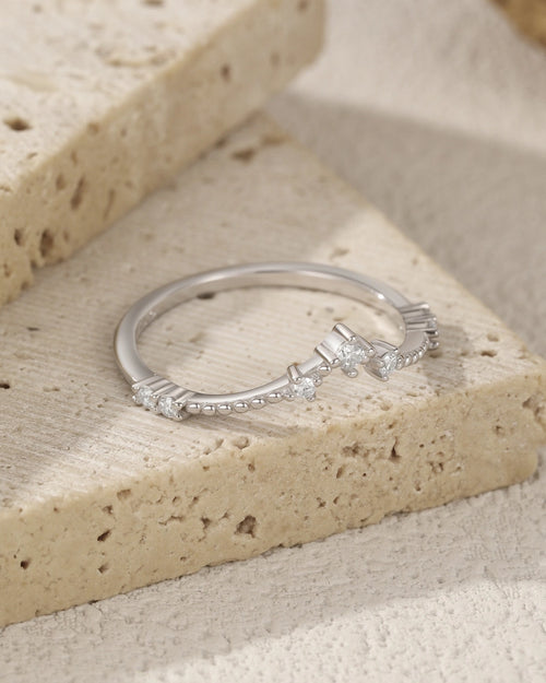 925 sterling silver moissanite ring detail