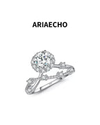 ARIAECHO moissanite vintage crown ring white background