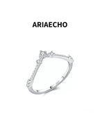 AriaEcho dainty moissanite crown ring – product photo