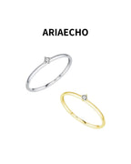 AriaEcho dainty moissanite solitaire ring