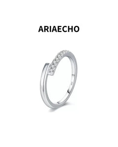 D-Color Moissanite Open Band Ring Front View