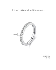 Moissanite ring product parameters 2.0mm band