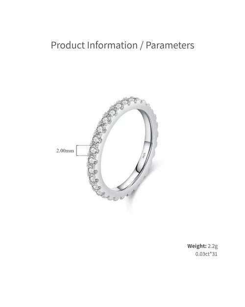 Moissanite ring product parameters 2.0mm band