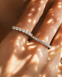 Moissanite stacking eternity band hand model