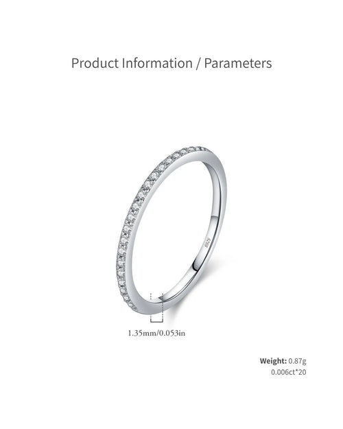 Pavé ring size and measurements