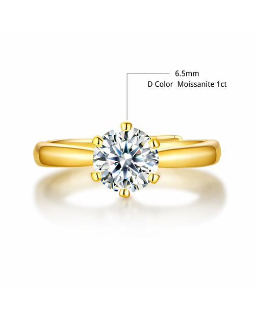 6.5mm 1ct D color moissanite 18K gold ring size guide