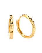 AriaEcho 18K gold plated diamond cut hoop earrings 17.5mm sterling silver minimalist gold hoops