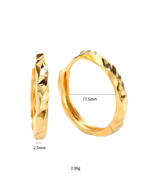 AriaEcho 17.5mm gold hoop earrings size guide 2.5mm width sterling silver gold plated