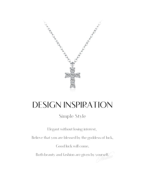 Minimalist 925 sterling silver cross necklace with moissanite