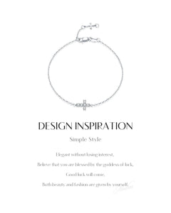 Design inspiration for dainty cross moissanite bracelet