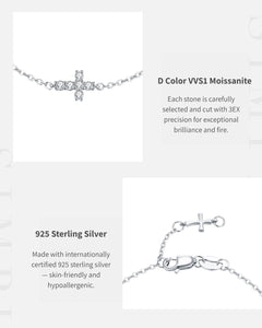 D Color VVS1 moissanite and 925 sterling silver bracelet details