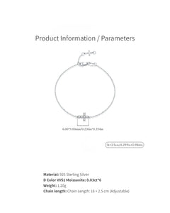 Dainty cross moissanite bracelet size and product information