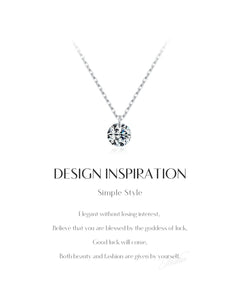 Design inspiration for dainty solitaire moissanite necklace