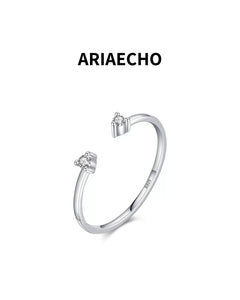 dainty open moissanite ring 925 sterling silve