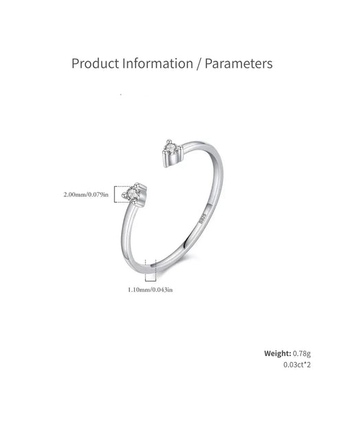 delicate silver open ring close-up