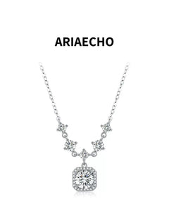 elegant 1ct moissanite halo necklace