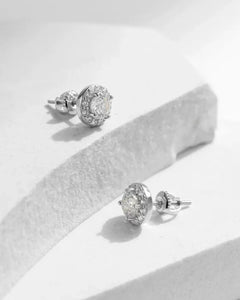 halo moissanite earrings material details