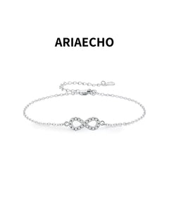 Infinity moissanite bracelet in 925 sterling silver by AriaEcho