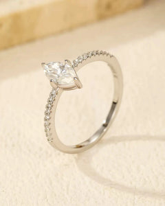 Marquise Moissanite Ring Angle View
