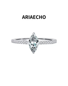 Marquise Cut Moissanite Solitaire Ring Front View
