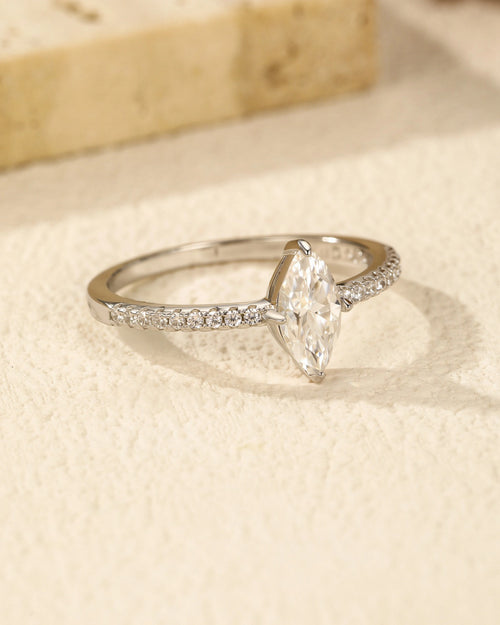 Marquise Cut Moissanite Solitaire Ring
