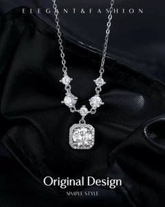 sparkling moissanite pendant on black background