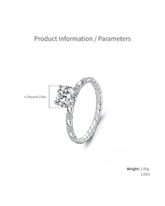 Twisted solitaire moissanite ring dimensions and specifications