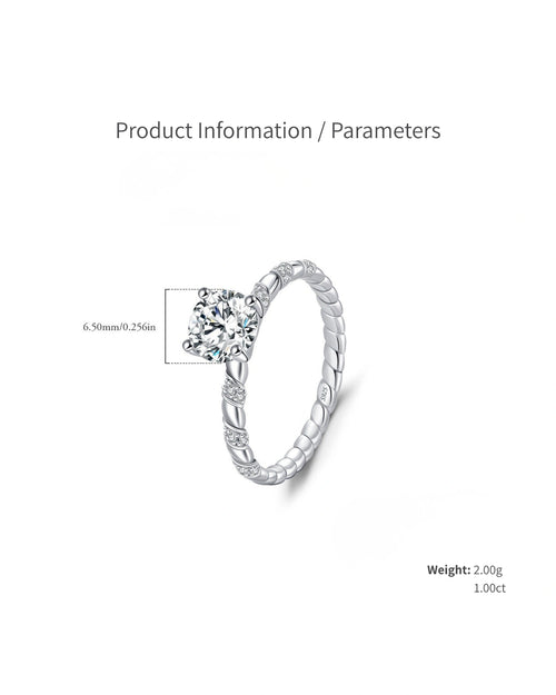 Twisted solitaire moissanite ring dimensions and specifications