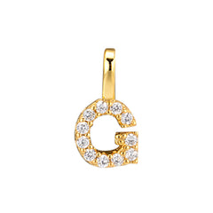 Gold Initial Necklace G – 18K gold plated sterling silver pendant with cubic zirconia