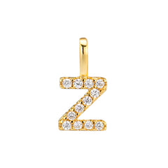 Gold Initial Necklace Z – 18K gold plated sterling silver pendant with cubic zirconia