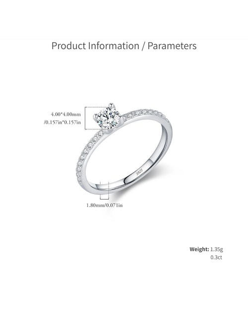 0.3ct moissanite ring product parameters