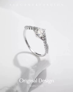 0.5ct moissanite v shaped ring, d color vvs1 moissanite ring, sterling silver engagement ring, delicate moissanite promise ring, halo v shape bridal ring, minimalist silver stacking ring, ariaecho moissanite jewelry
