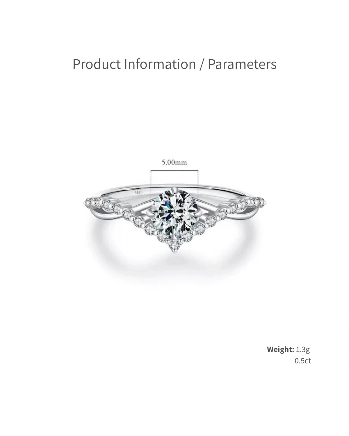 0.5ct moissanite v shaped ring, d color vvs1 moissanite ring, sterling silver engagement ring, delicate moissanite promise ring, halo v shape bridal ring, minimalist silver stacking ring, ariaecho moissanite jewelry
