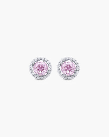 Éclatant Pink Round Studs-AriaEcho Jewelry