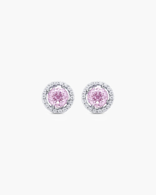 Éclatant Pink Round Studs-AriaEcho Jewelry