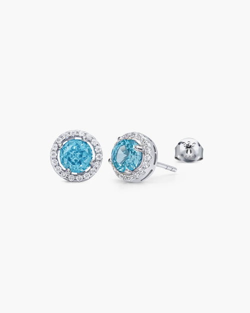 Éclatant Aquamarine Round Studs-AriaEcho Jewelry