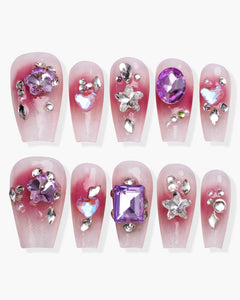 Long Cheek Violet Nail - AriaEcho Jewelry